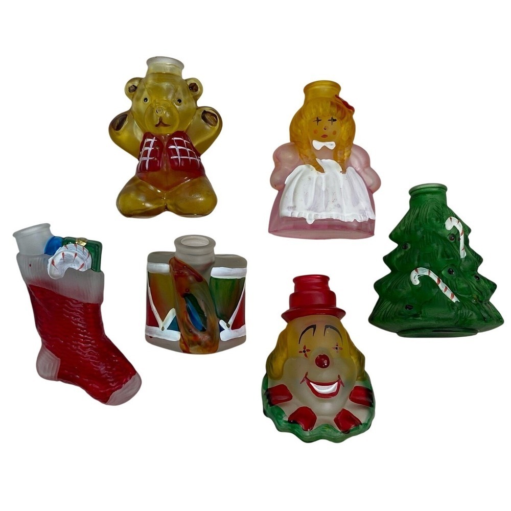 Old World Christmas Light Covers Box of 6 Mixed Glass Vintage Christmas Lights